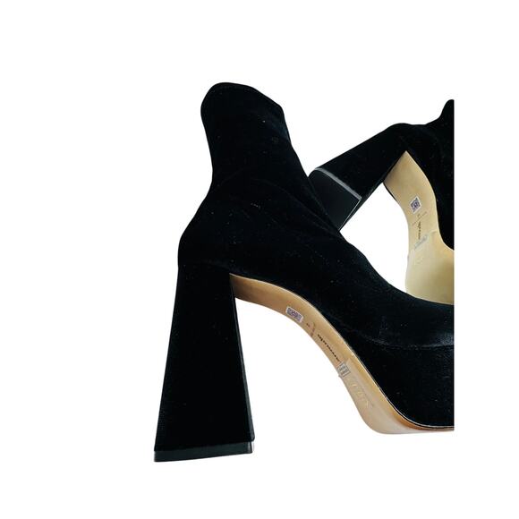 Larroudé Dolly retro Y2K Stretch Boot In Black Velvet Sz 10 - Picture 10 of 14